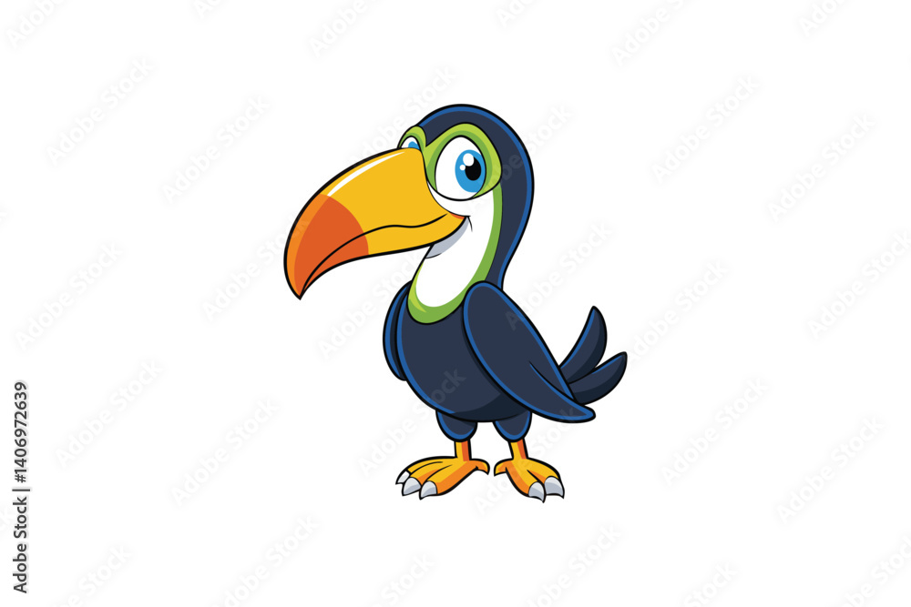 Obraz premium toucan roar full leanth on white background