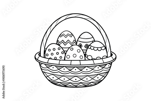 easter eggs in a basket