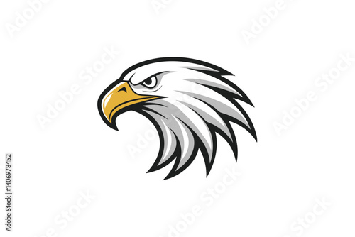 american bald eagle with white background