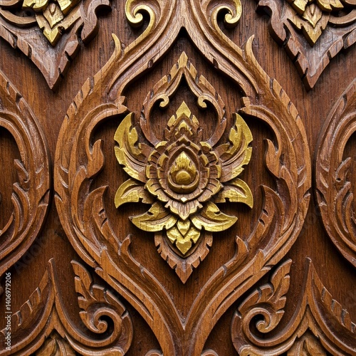 thai style wood door