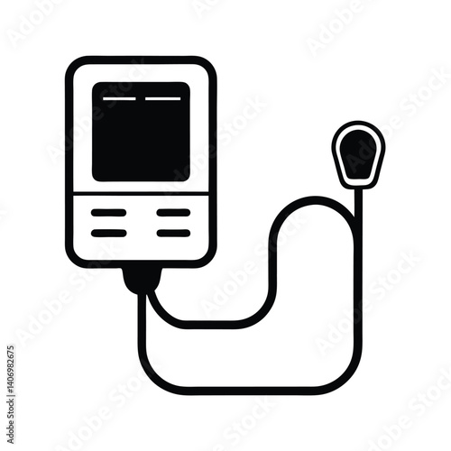 Outline of Blood pressure monitor on white background