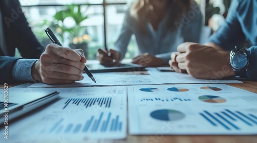 business people working in consulting meeting and brainstorming session for new project finance investment concept teamwork and strategic planning success