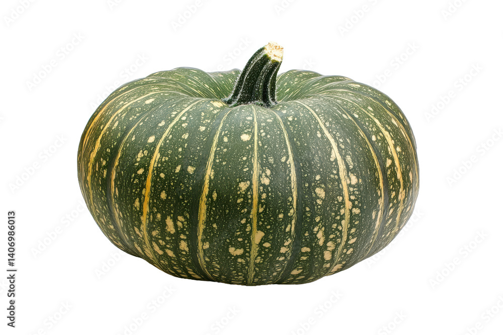 Green pumpkin with spots isolated on white background Green pumpkin with spots isolated on white background
