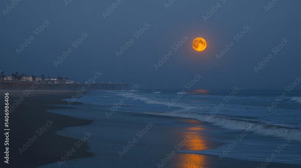 Obraz premium Moonlit Forest Night