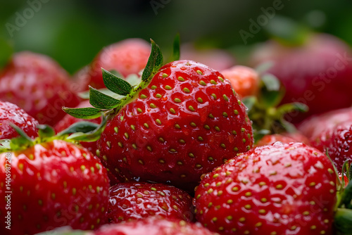 Juicy Red Strawberries Shine Brightly