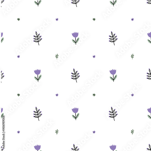 Light Purple Floral Pattern for Baby Packaging