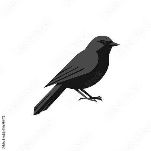 Simple black bird illustration