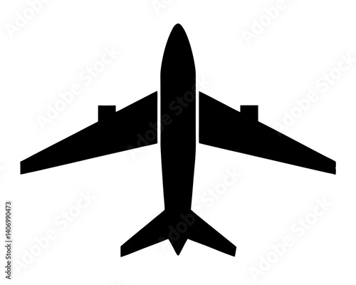 Silhouette of an Airplane from Top View