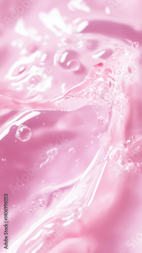 Obraz na płótnie Swirling liquid patterns create mesmerizing pink hues in a clear environment during midday light w salonie