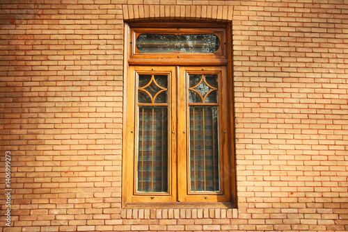 window in a brick wall, old window, vintage architecture, Old window on a brick wall, Single vintage window on bricks, Textured wall with single window, rustic wall, old bricks, Iran, Persian