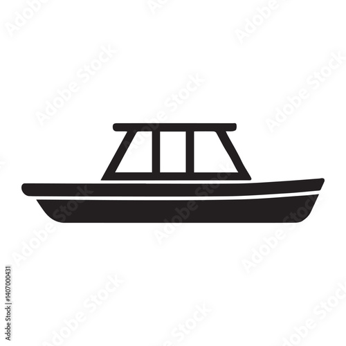 Pontoon boating pontoon boat silhouette vector White Background.