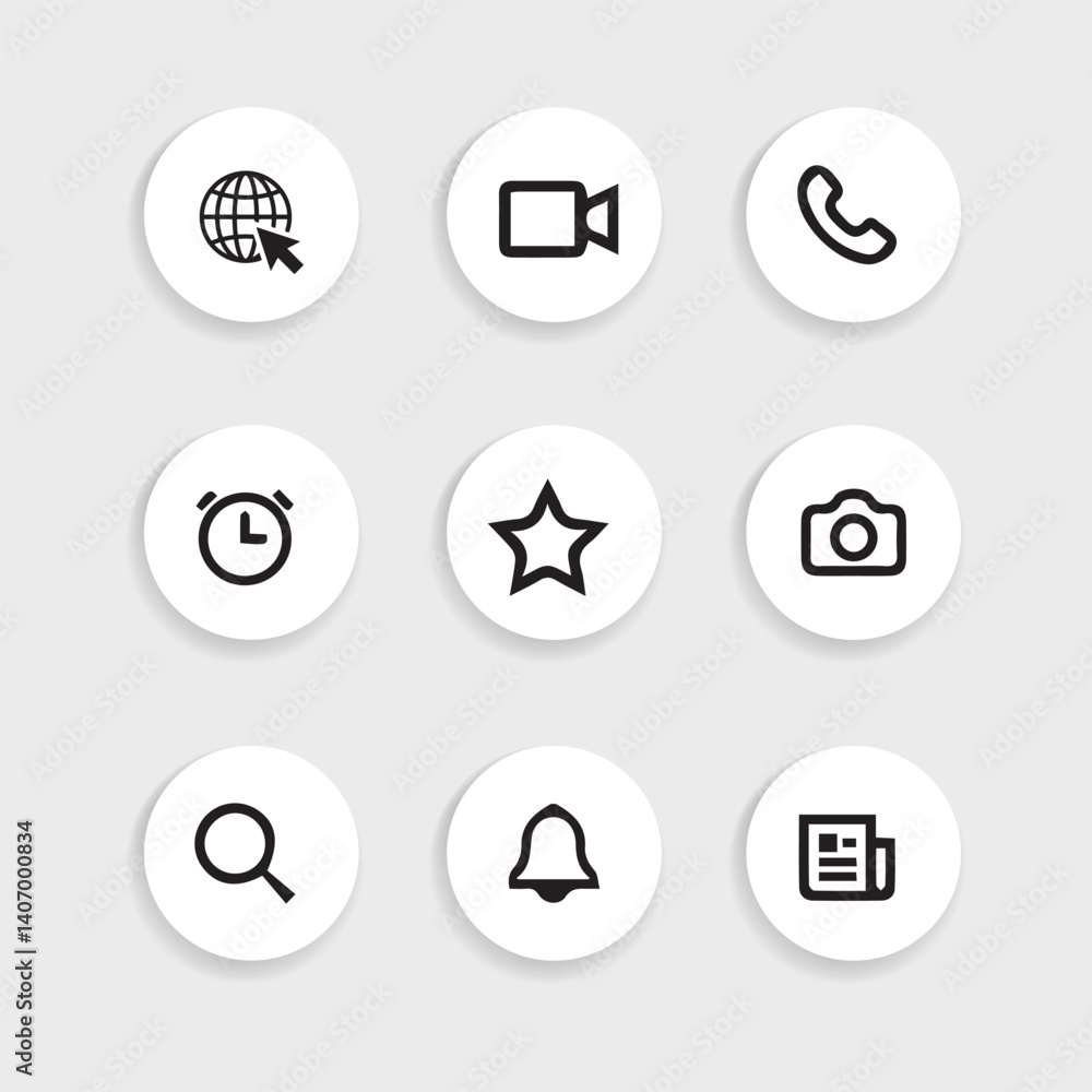 Website contact us icon set Website contact us icon set
