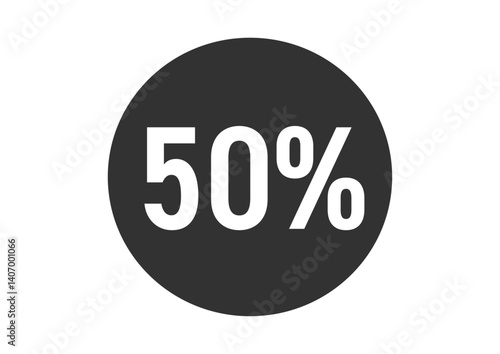 50%のフラットなアイコンイラスト
