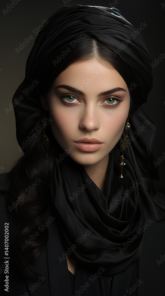 Model with Thick Black Huge Eyebrows Model with Thick Black Huge Eyebrows