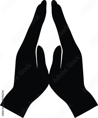 praying hands,black and white,minimalist,simple,digital art,abstract,modern,clean design,geometric,iconic
