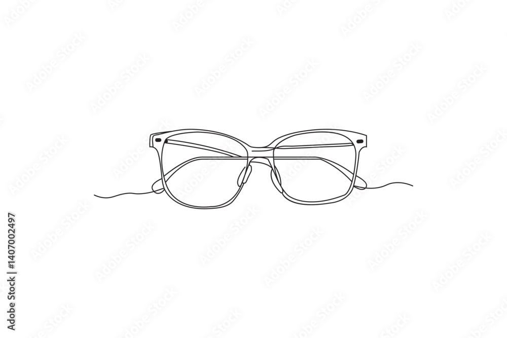 Minimalist line art illustration of eyeglasses with a modern and stylish design Minimalist line art illustration of eyeglasses with a modern and stylish design