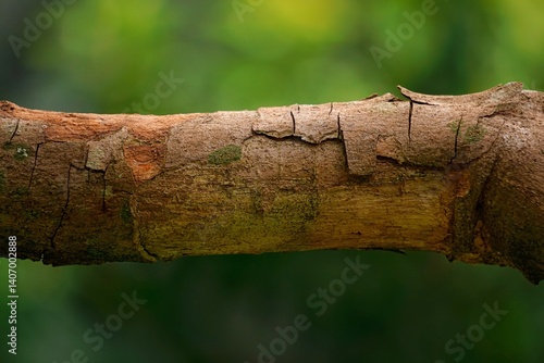 Close up of the texture of the woody stem of the longan plant.