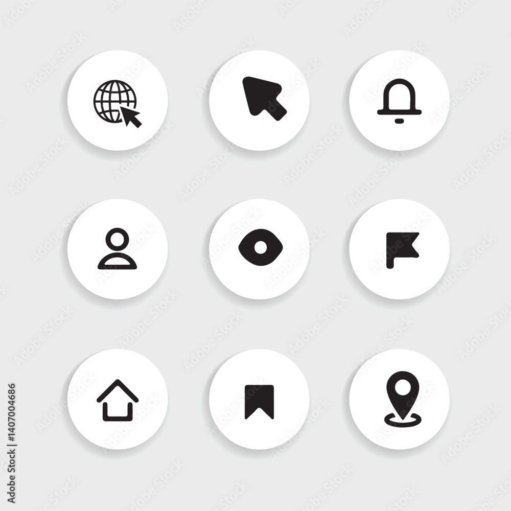 Website contact us icon set Website contact us icon set