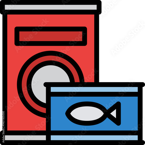 canned food Illustration on a white background    