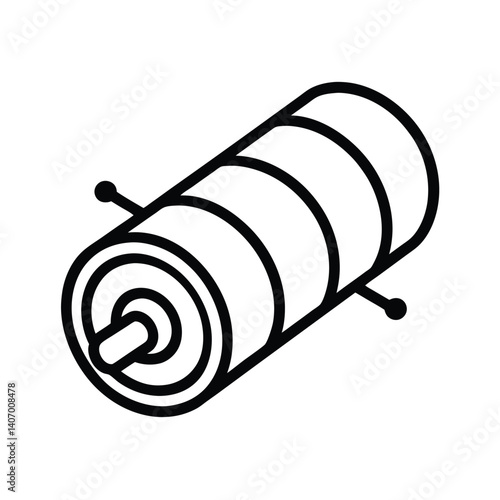 Outline of Foam roller on white background