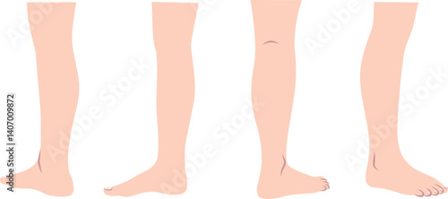 膝から下の脚のパーツイラストセット