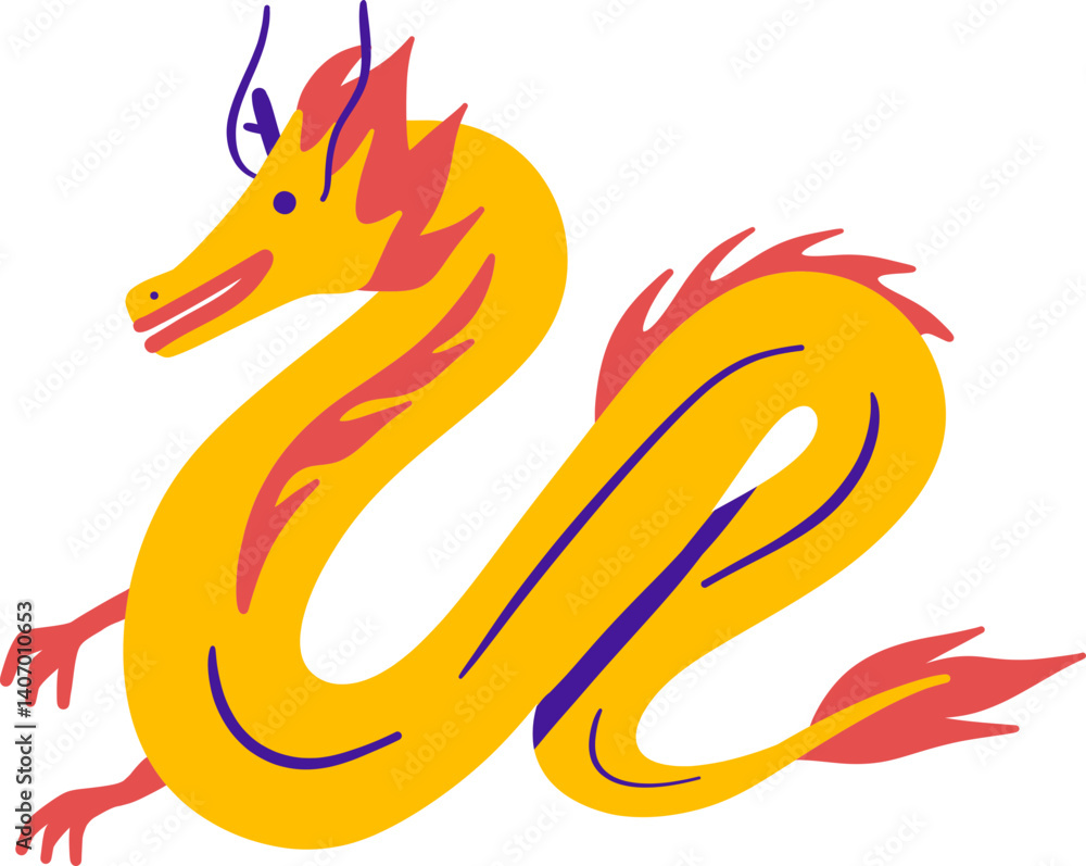 Fototapeta premium Majestic Serpentine Dragon Character