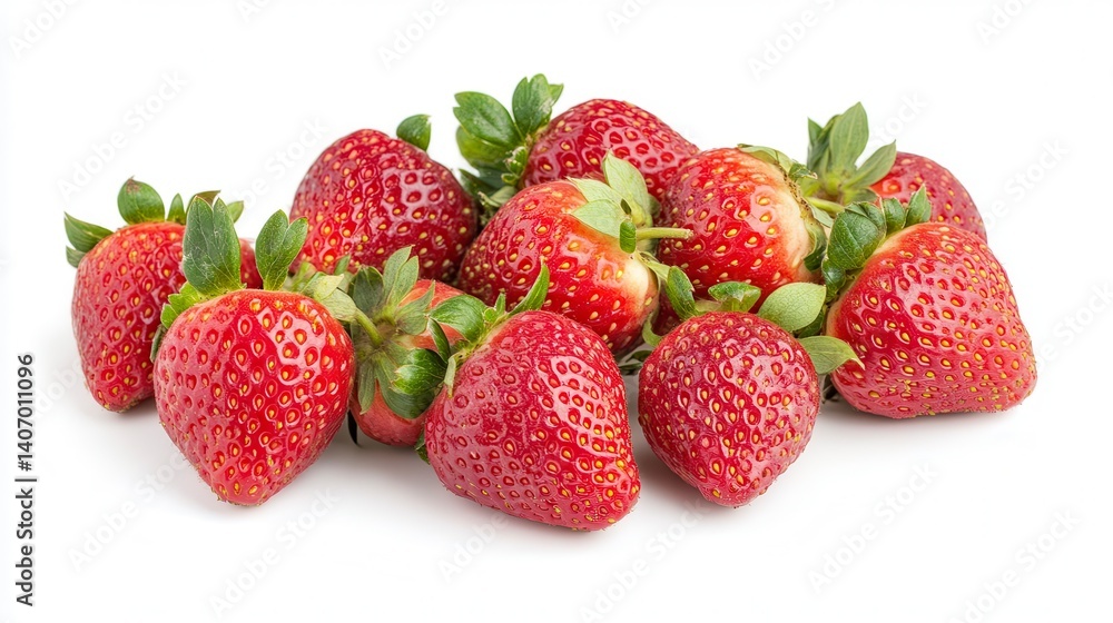 Fresh ripe red strawberries pile isolated on white background. Fresh ripe red strawberries pile isolated on white background.