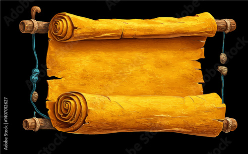 Yellow Ancient Scroll or Parchment