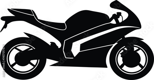 Black silhouette motorbike icon vector art work