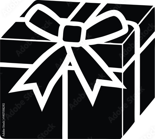 gift box, wrapped present, black and white, minimalist, geometric, simple, clean, modern, elegant
