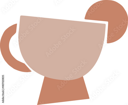 Abstract tea cup composition art print elements modern trendy flat vector illustration