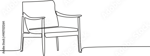 Chair one line icon. continuous line style. simple style chair shape illustration. unique, simple, One continuous single drawing.