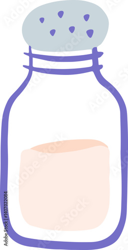 Kitchen cooking utensil food salt glass shaker illustration. Baking bakery and pastry stuff element
