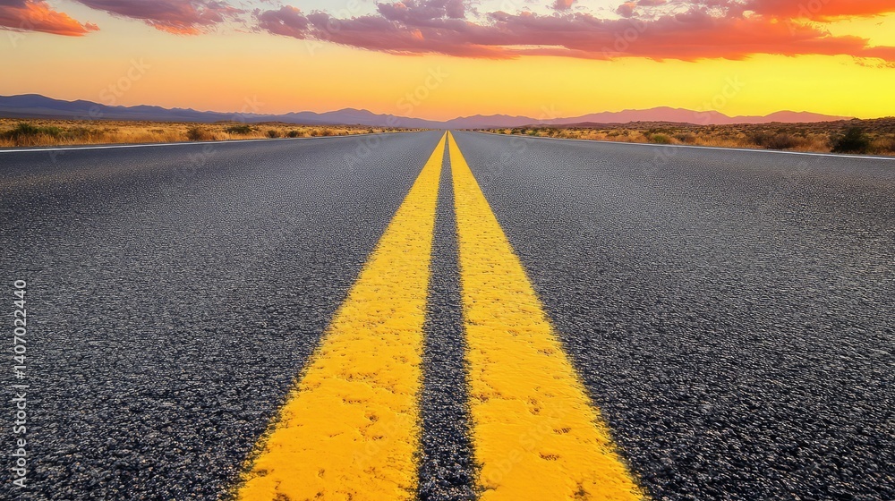 Naklejka premium highway road yellow line