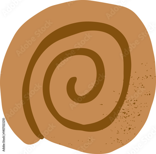 Rustic organic bakery bread sweet rolled cinnamon bun pastry dessert illustration baked starchy food