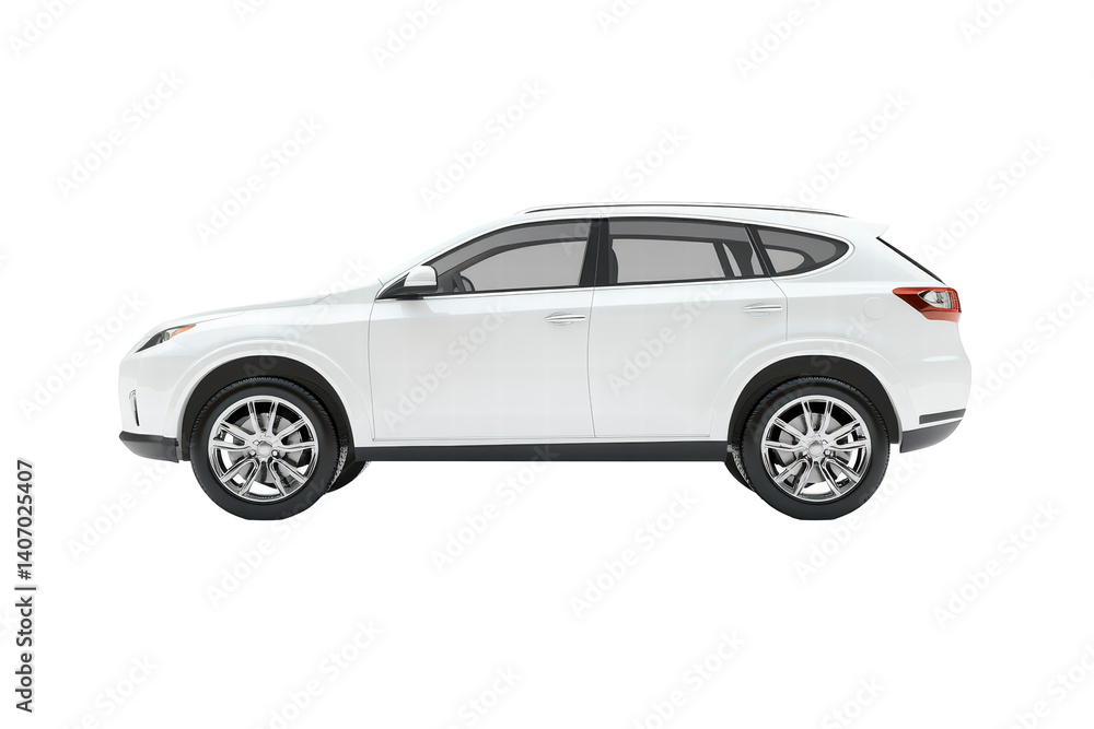 Isolated White SUV Car Isolated White SUV Car
