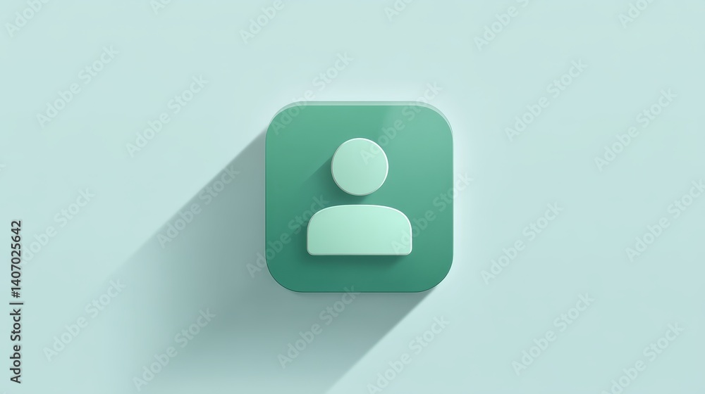 Green icon with subtle shadow on textured wall, modern and minimalist design element Green icon with subtle shadow on textured wall, modern and minimalist design element