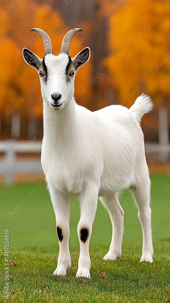 Goat in Autumn Meadow Goat in Autumn Meadow