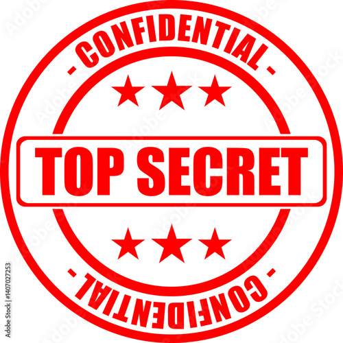 Obraz na płótnie TOP SECRET CONFIDENCIAL stamp isolated on white, transparent, red color text seal w salonie