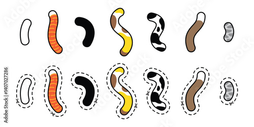 cat tail vector kitten icon calico neko pet cartoon character symbol sticker illustration clip art isolated design