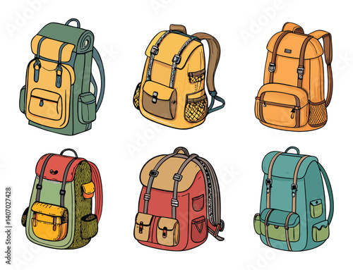 backpack vector illustration with white background