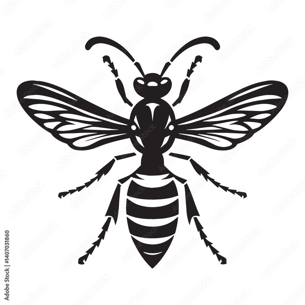 Winged Wasp silhouette, emphasizing mobility and force – Wasp illustration – Minimalist Wasp vector – Insect silhouette
Winged Wasp silhouette, emphasizing mobility and force – Wasp illustration – Minimalist Wasp vector – Insect silhouette