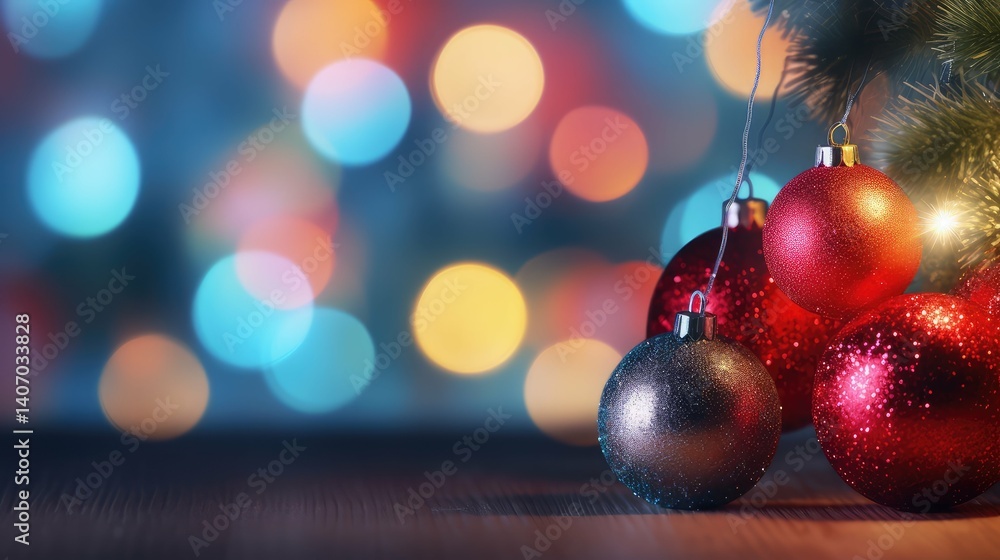 Fototapeta premium lights red blue bokeh