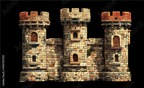 Stone Fortress: A Detailed Castle Tower