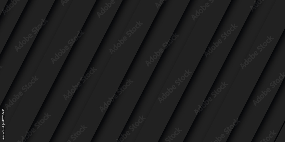 Obraz premium Abstract black background featuring dynamic 3D lines and stripes