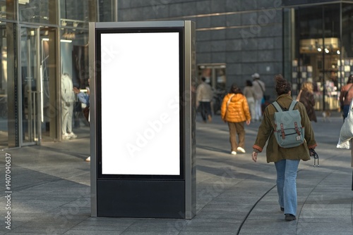 Portrait advertising display in Milan.