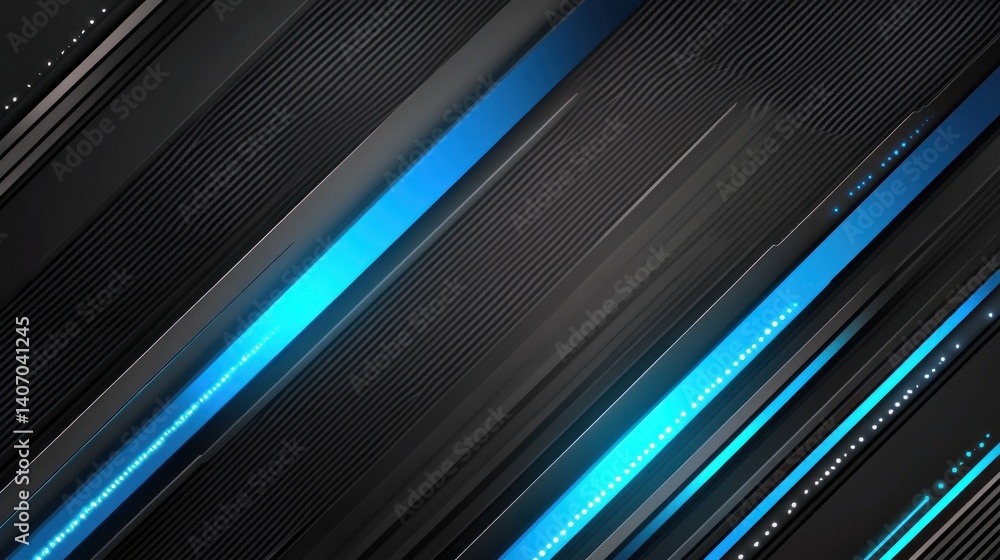 Fototapeta premium Abstract blue lines dark background design