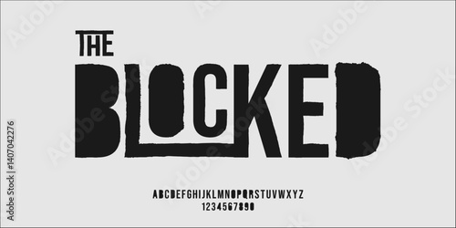 Alphabet Bold Grunge Rustic Rough Uppercase Number Font For Fashion Brand Film Movie Design Creative 