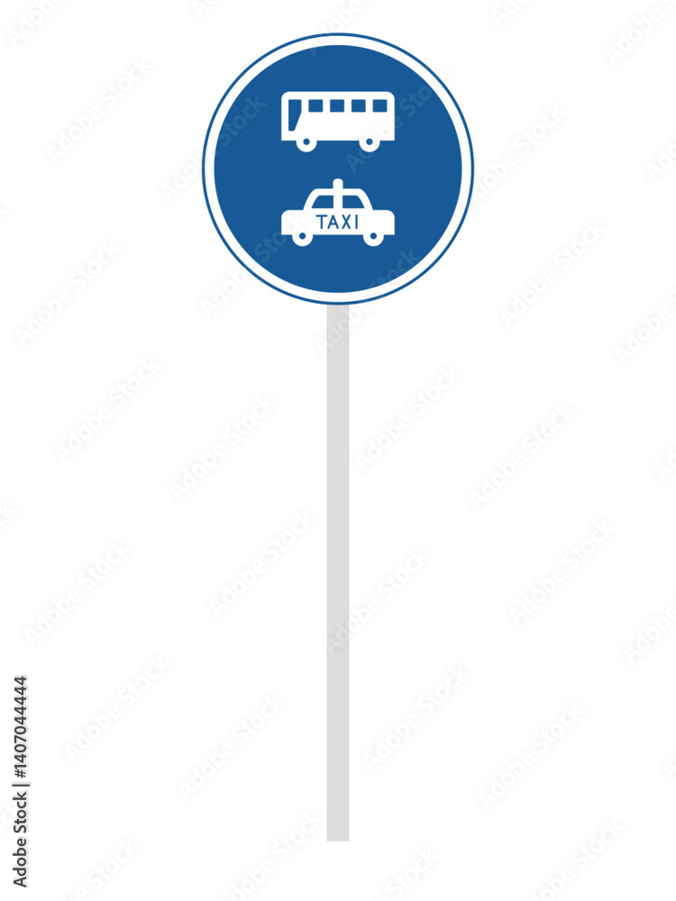 ポール付き標識の単品イラスト 許可車両専用(組み合わせ) ポール付き標識の単品イラスト 許可車両専用(組み合わせ)