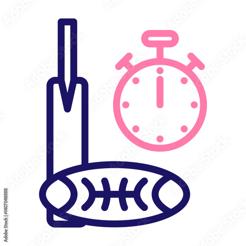 Game Time Vector Line Two Colors Icon Design